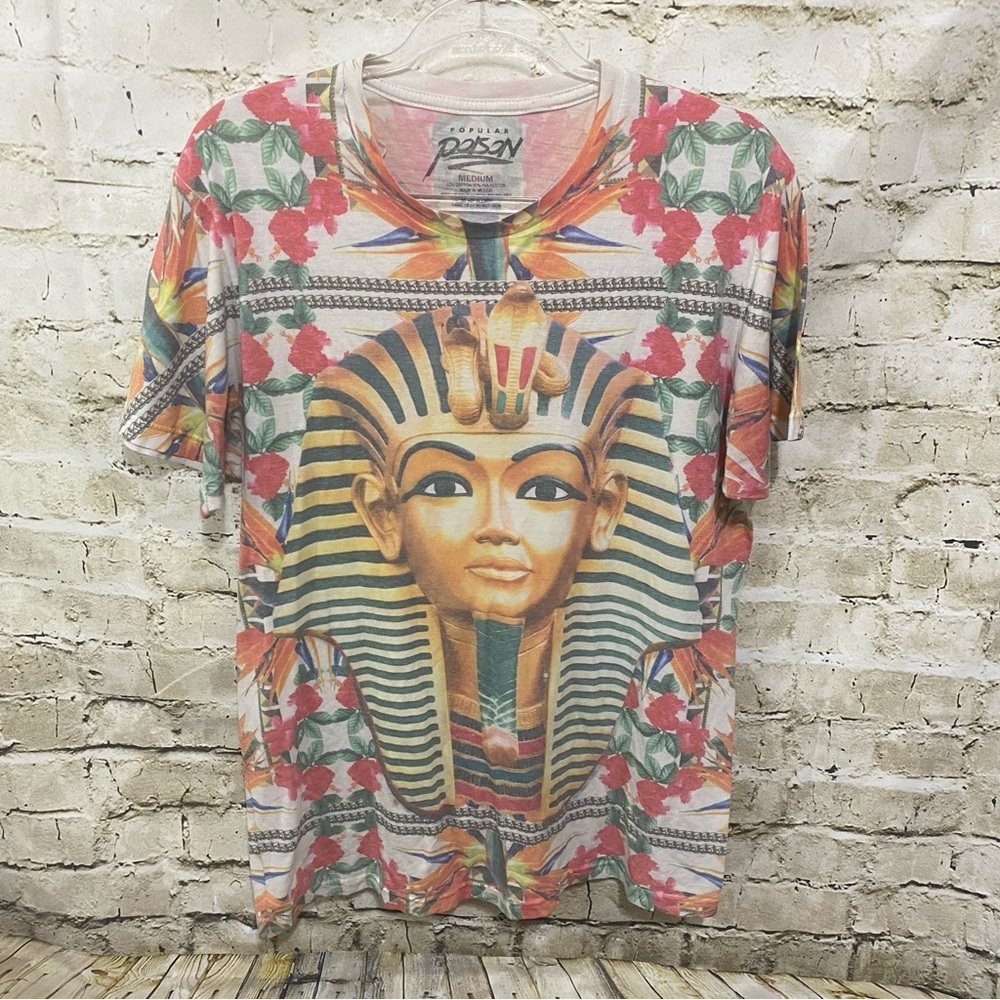 Popular Poison King Tut Egyptian Floral Short Sleeve T Shirt